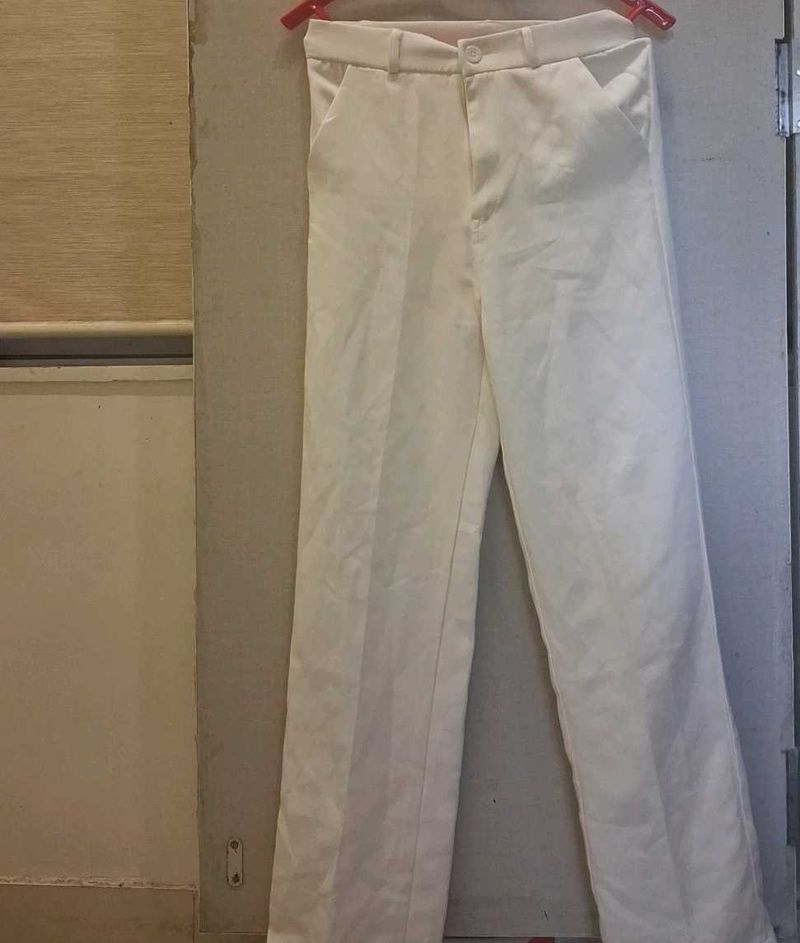 White Wide Leg Trousers (Formal)