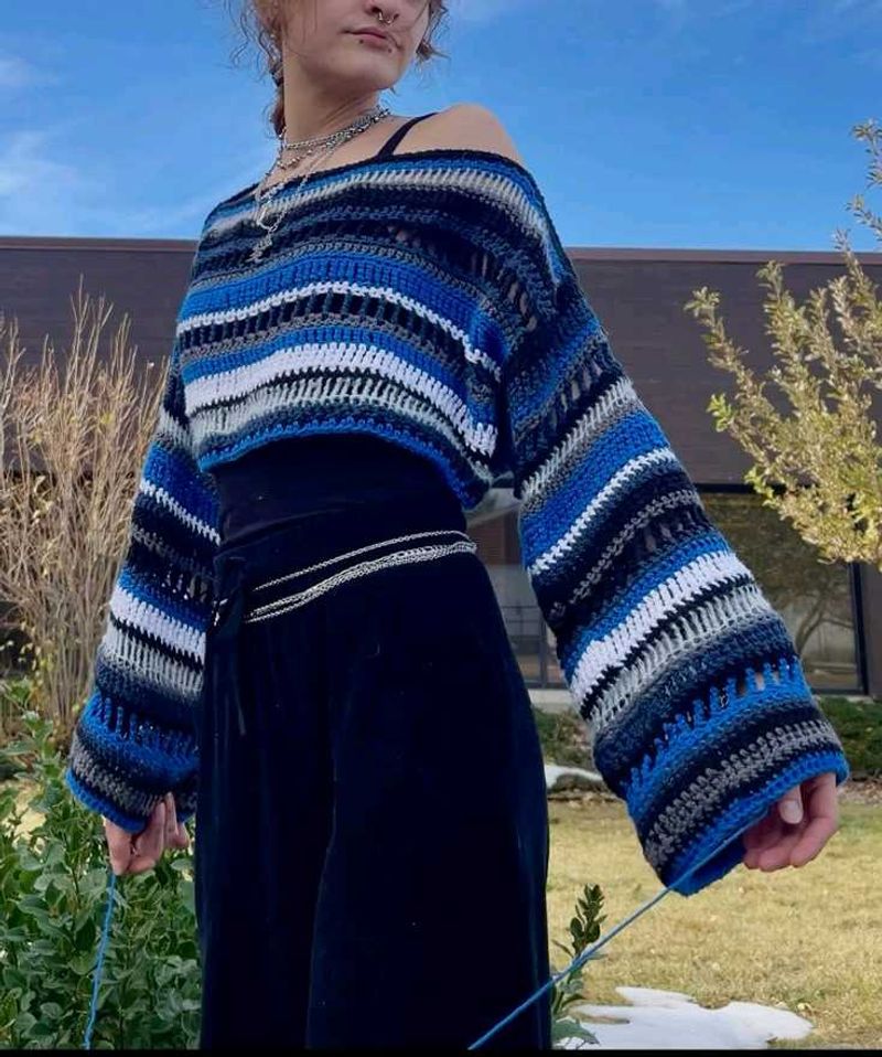 Striped Crochet Sweater
