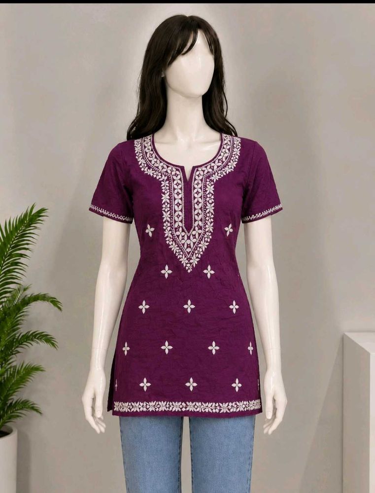 Embroidered Purple Kurta