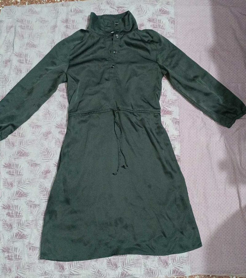 Chic Dark Green Long Sleeve Dress