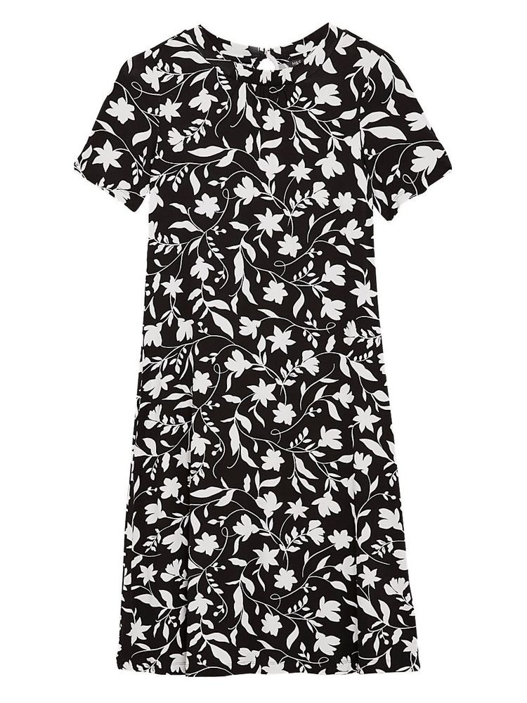 M&amp;S | Floral Round Neck Swing Dress