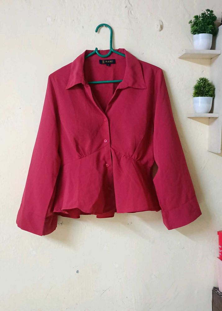 Chic Red Peplum Top