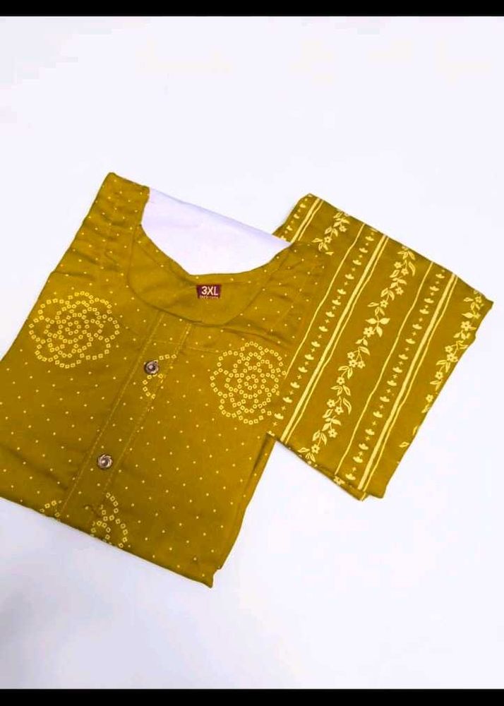 Stylish Yellow Printed Kurta
