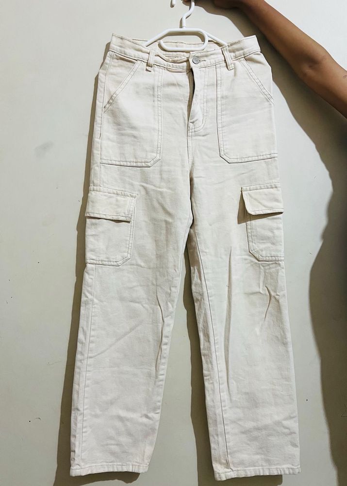 Beige Cargo Pants