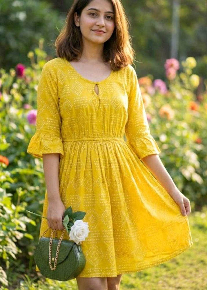 🔴 Clearance Sale🔴 Yellow Short Kurti /Dress