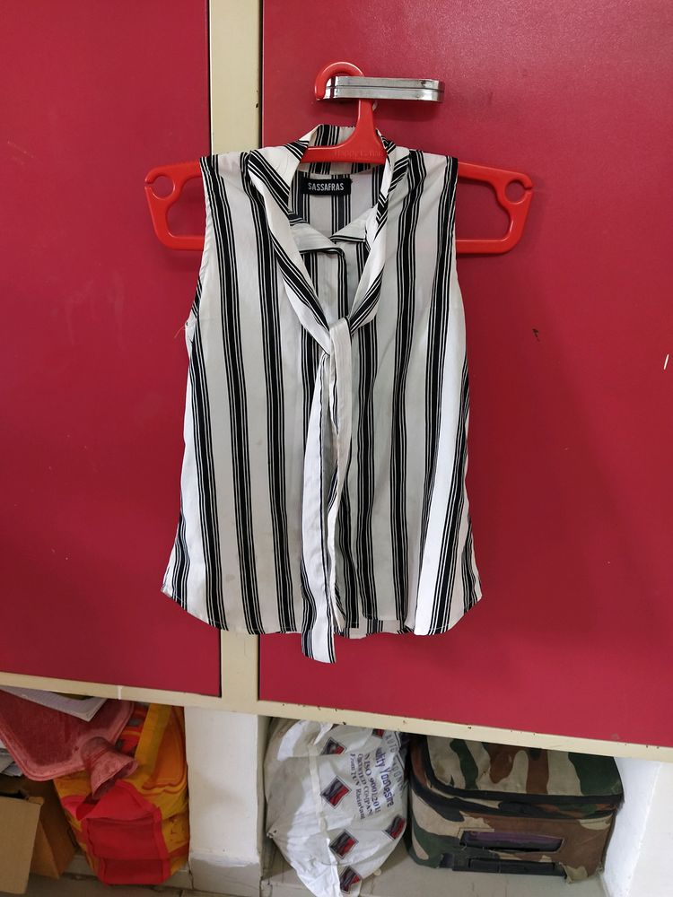 Black And White Striped Top