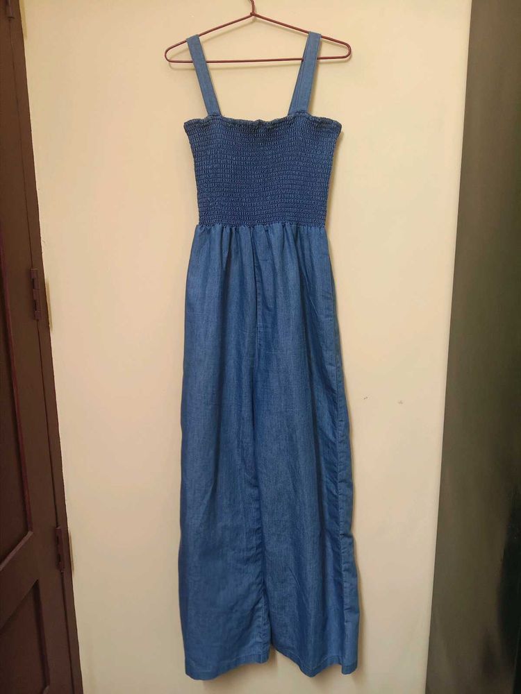 Denim Like Maxi Jumpsuit