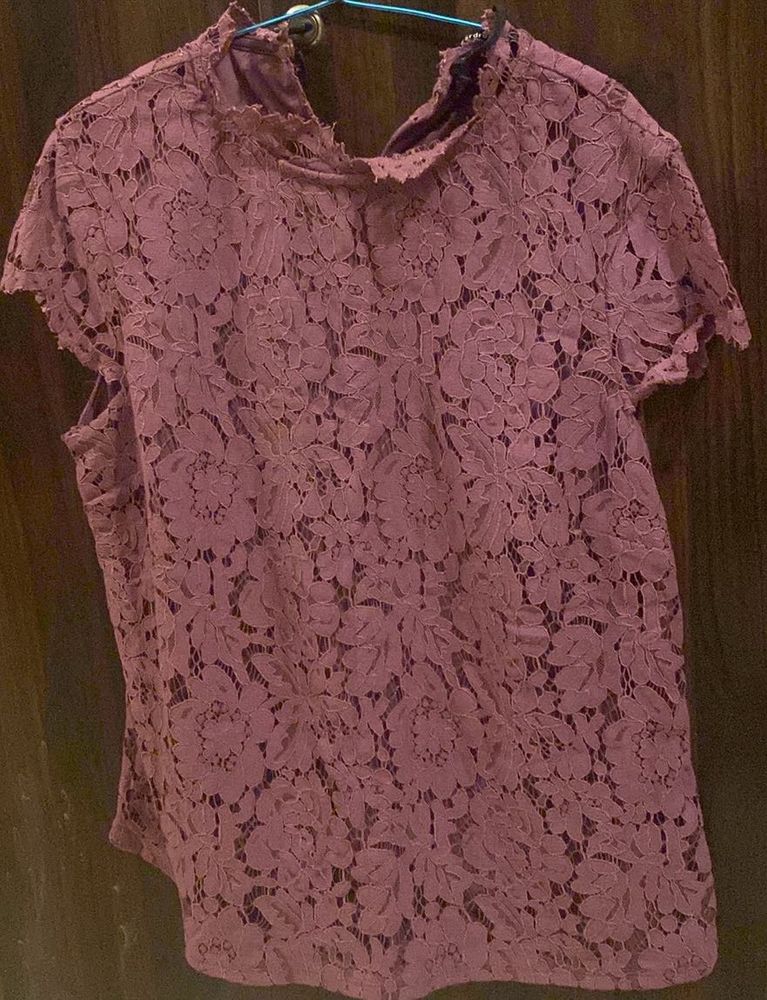 Mauve Lace Top - Wardrobe brand Westside