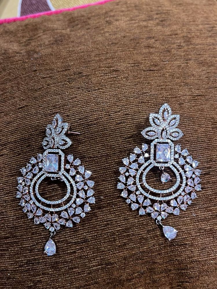 Sparkling CZ Statement Earrings( with free gift )