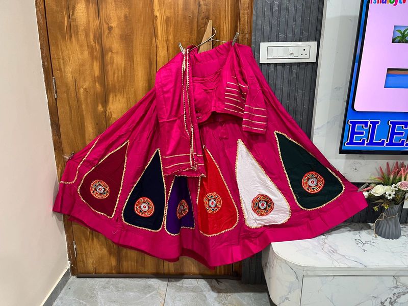 Vibrant Pink Embroidered Lehenga Choli Set