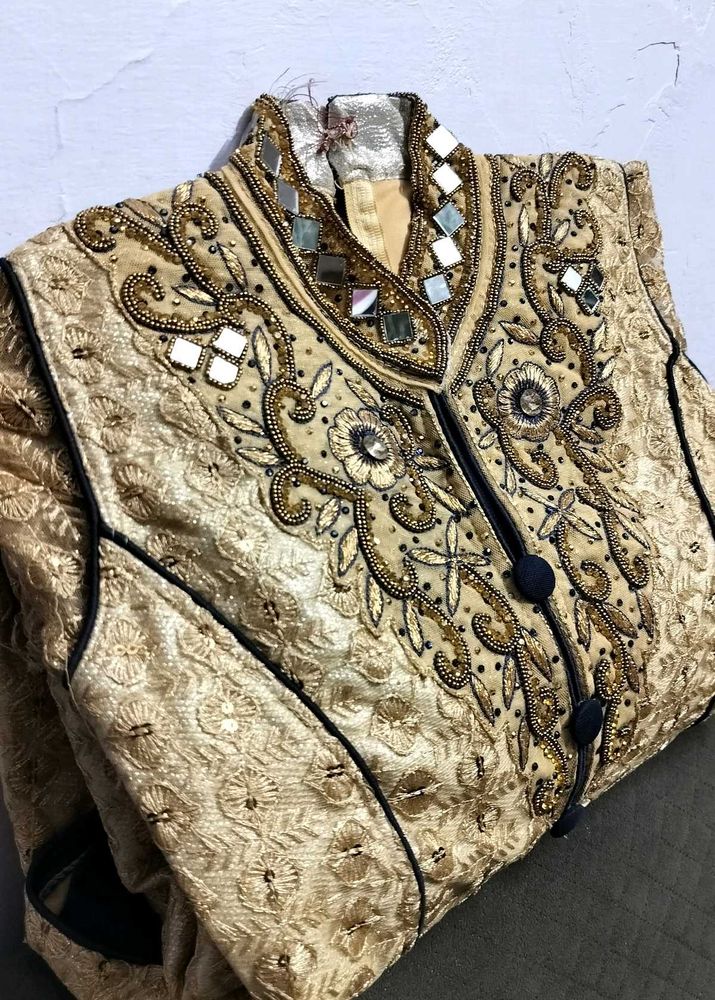 Embroidered Jacket style long kurta