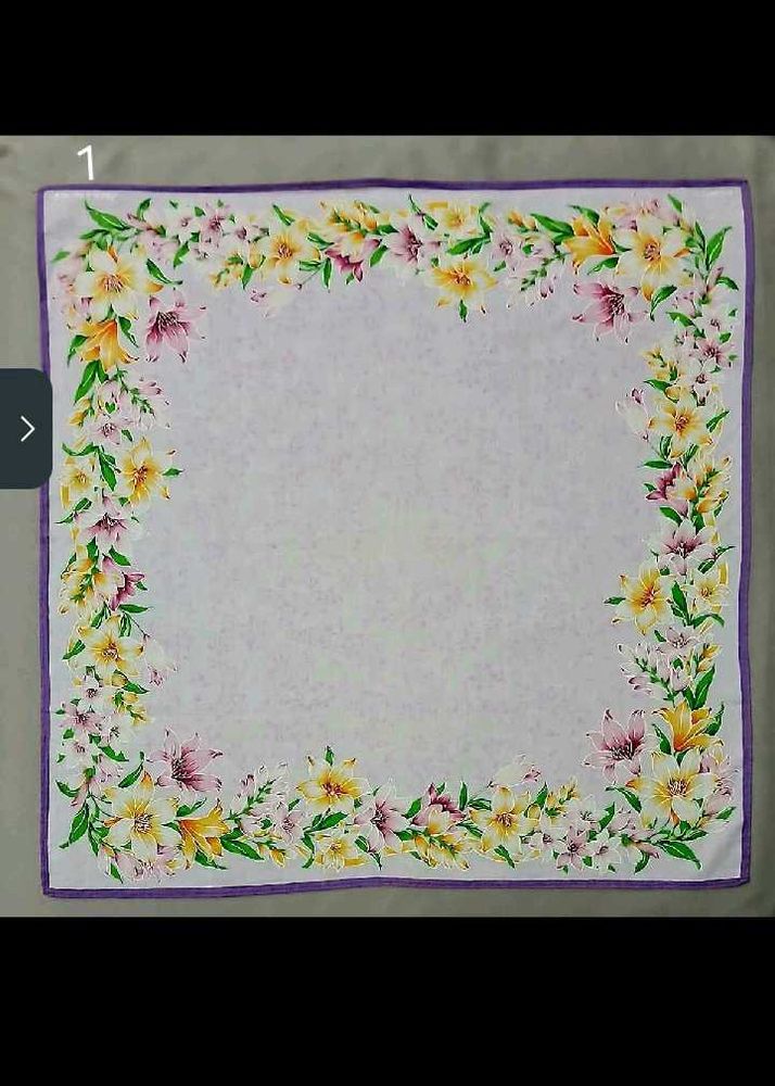 Floral Print Handkerchief Scarf