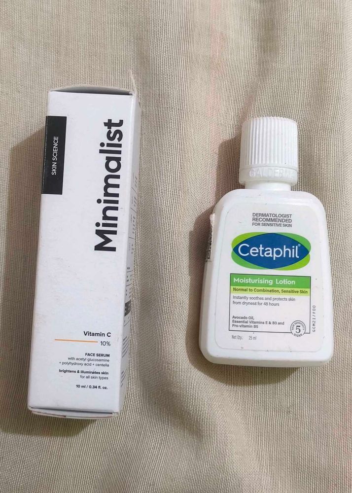 Minimalist Vitamin C Face Serum &amp; Cetaphil Lotion