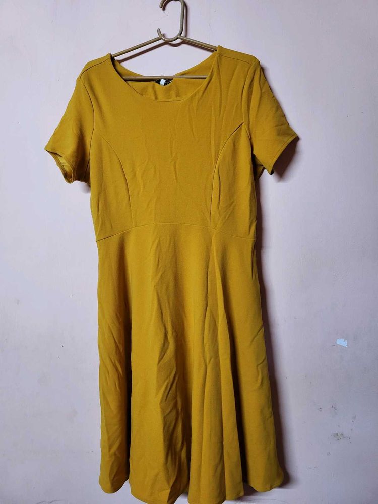 Mustard Yellow A-line Dress