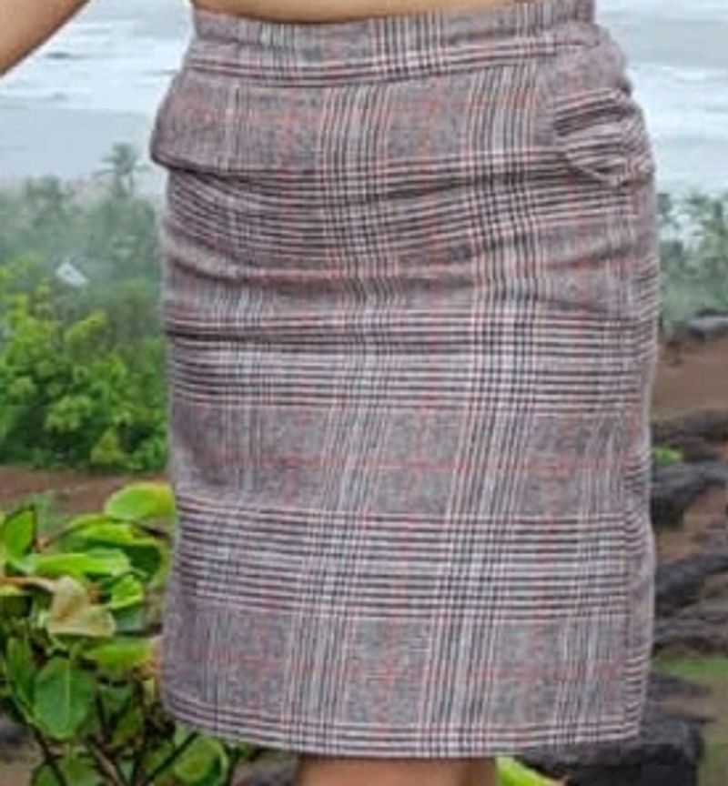 Plaid Pencil Skirt