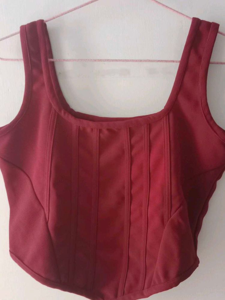 Burgundy Corset Top