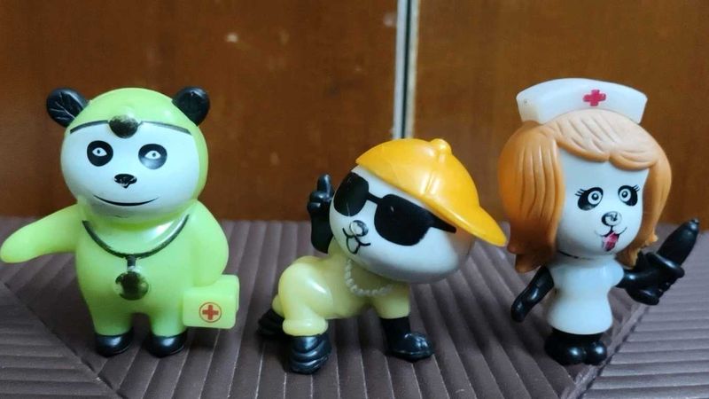 3 cadbury gems vintage Panda Toys Set