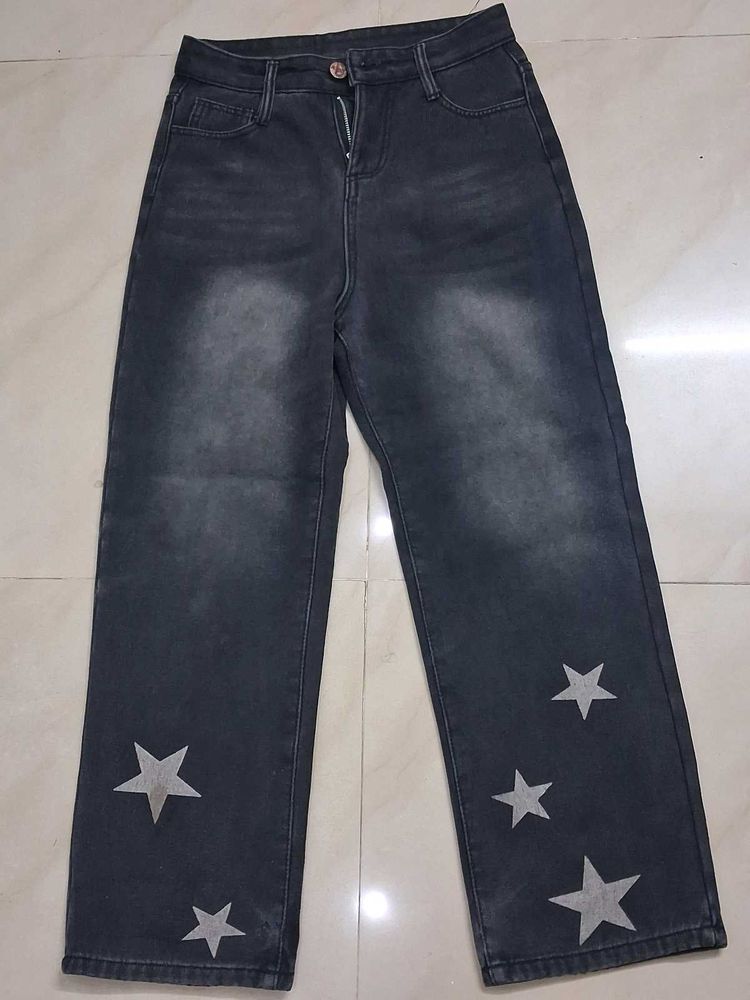 charcoal wash star jeans
