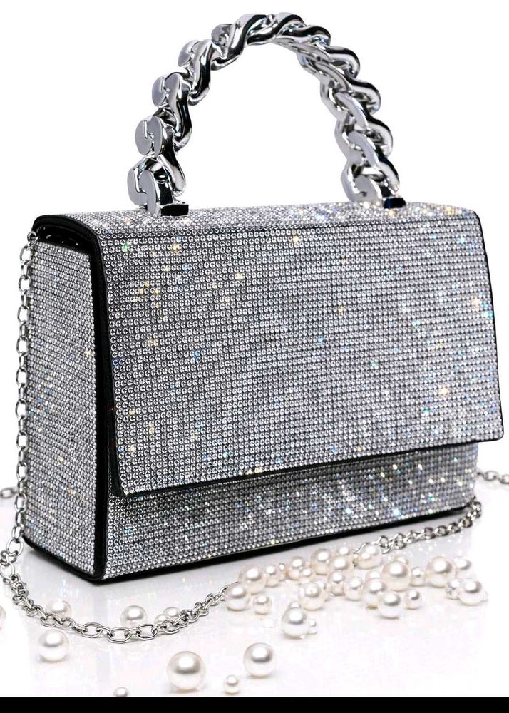 Sparkling Silver Evening Bag