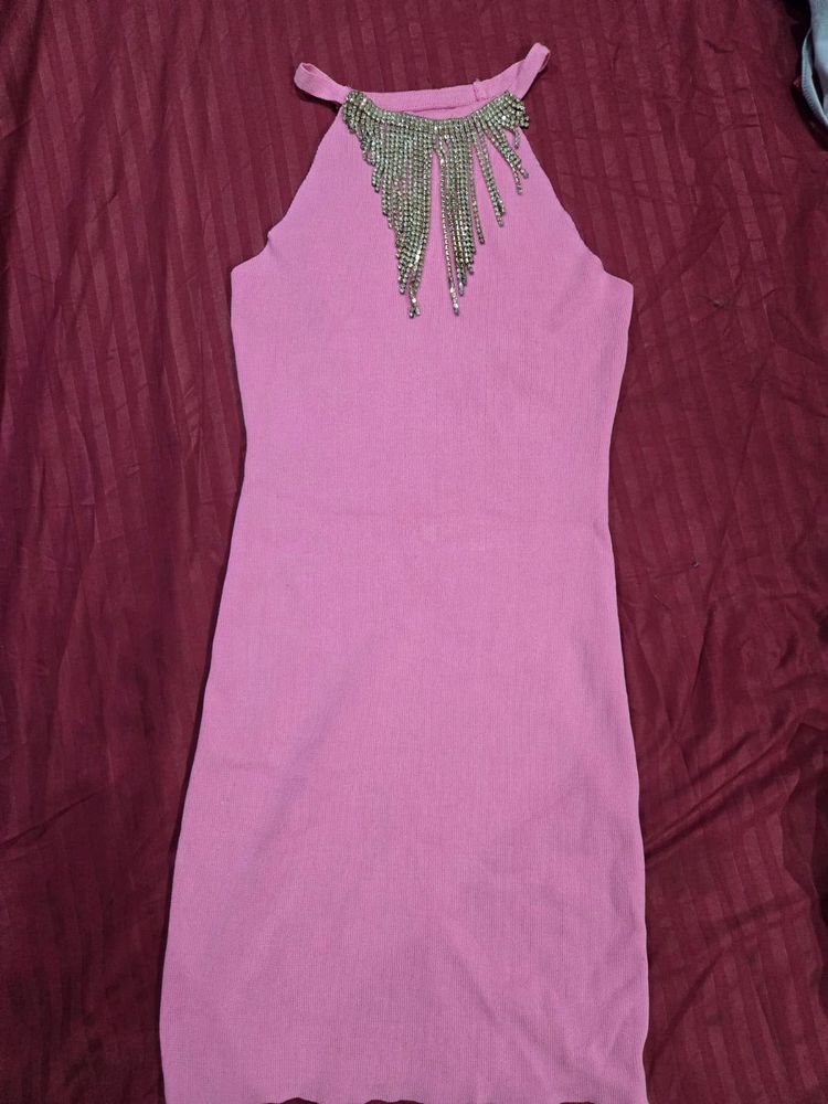 “Pink Bodycon Party Dress ✨ (Worn Once / Statement