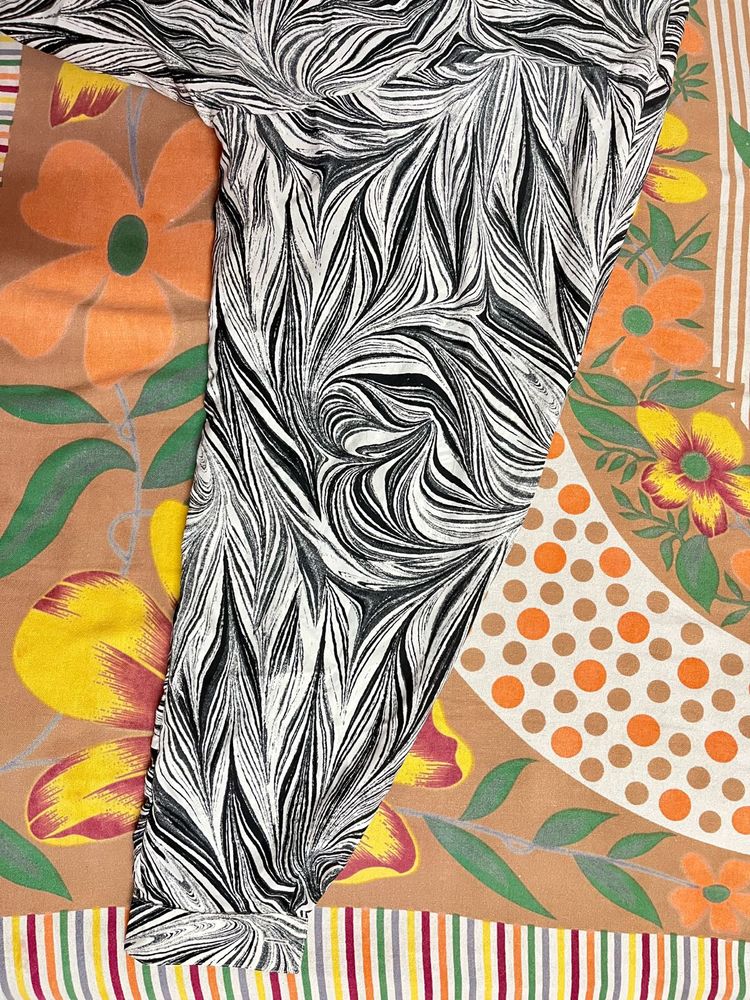 Unique Black &amp; White Swirl Print Top with balloon