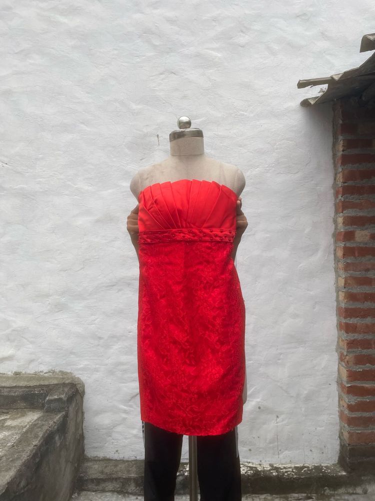 Stunning Red Strapless Dress