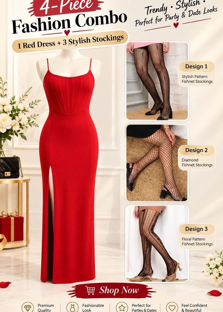 Three Stockings combo with Red maxi