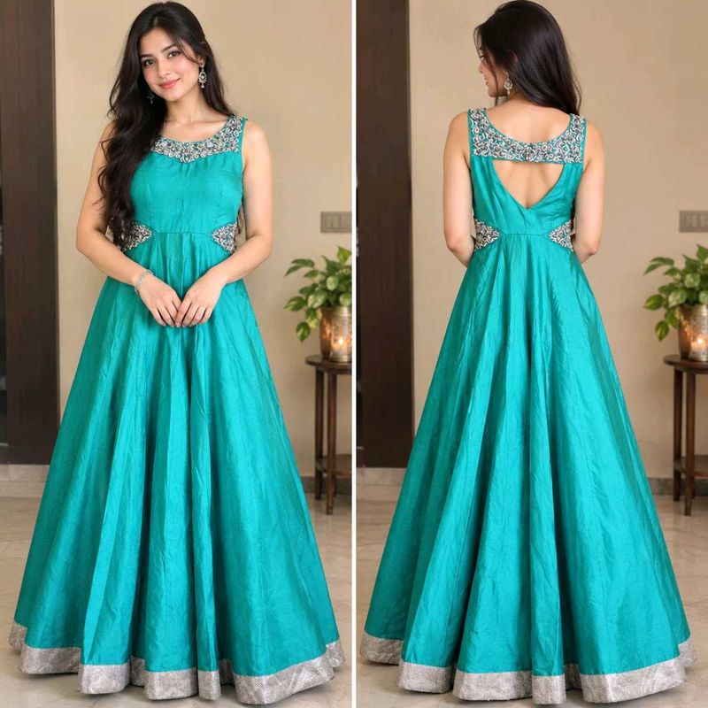 Beautiful Teal Blue Ethnic Gown