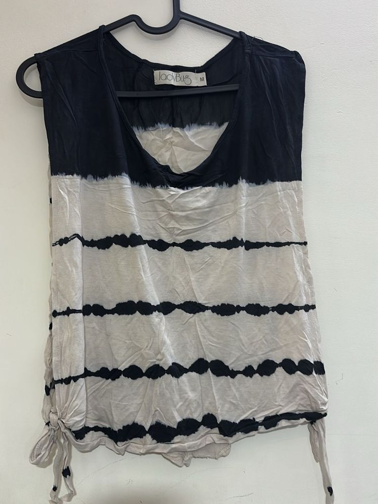 Tie-Dye Sleeveless Top with Open sides