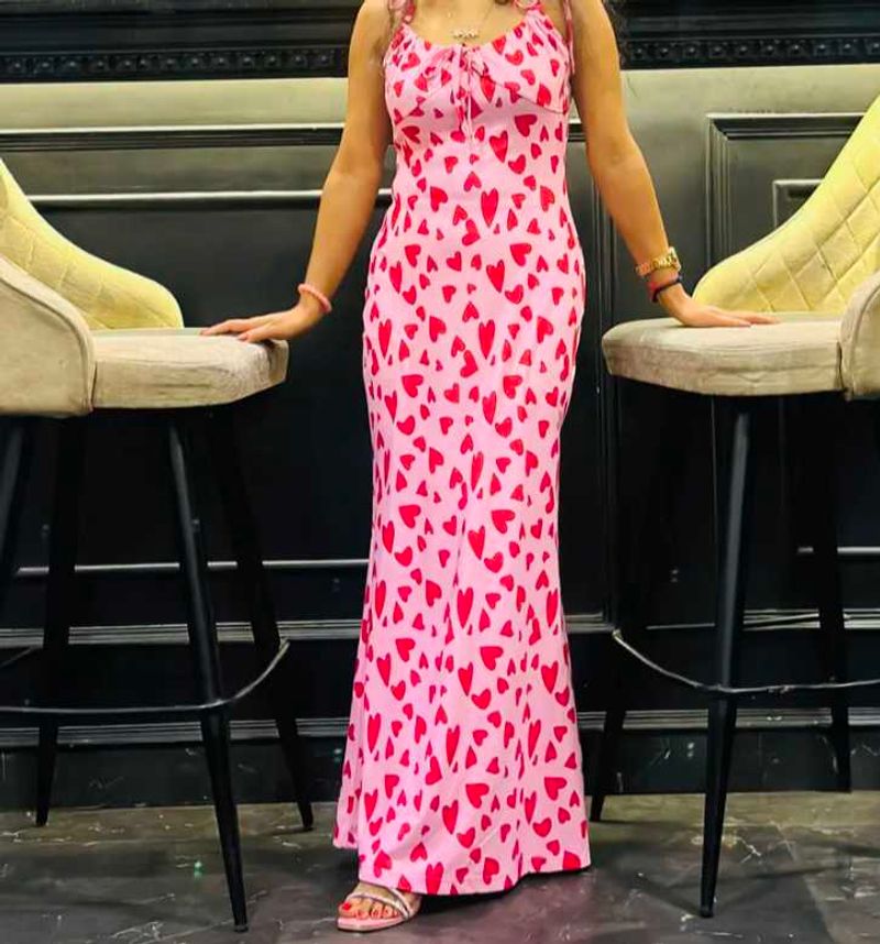 Heart Print long Dress