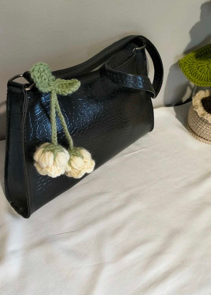 Crochet Lily of the valley bag charm
