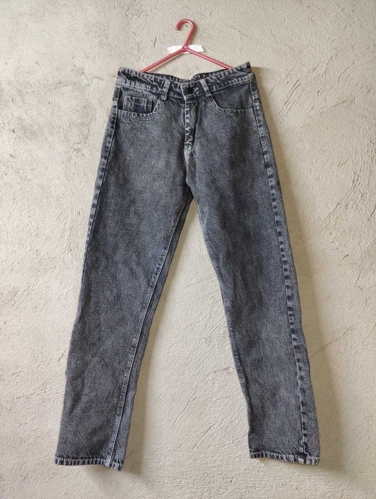 charcoal Mom Fit Baggy