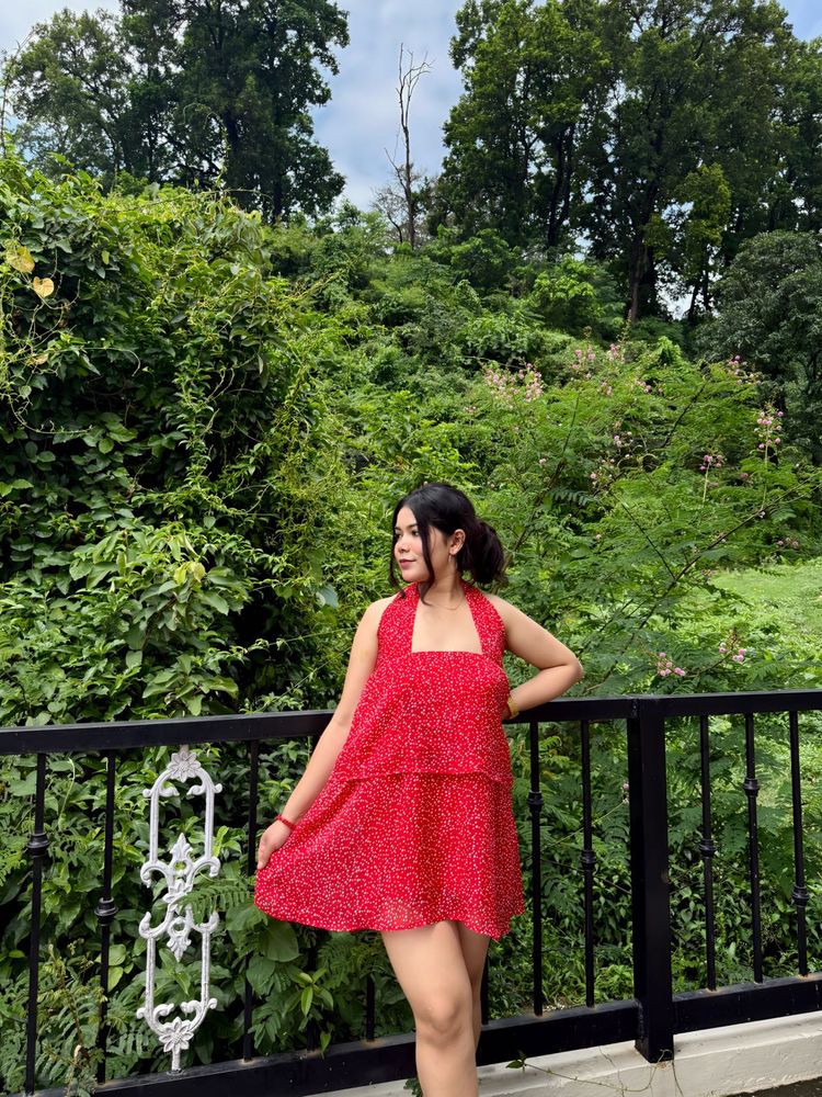 Red Floral Mini Dress