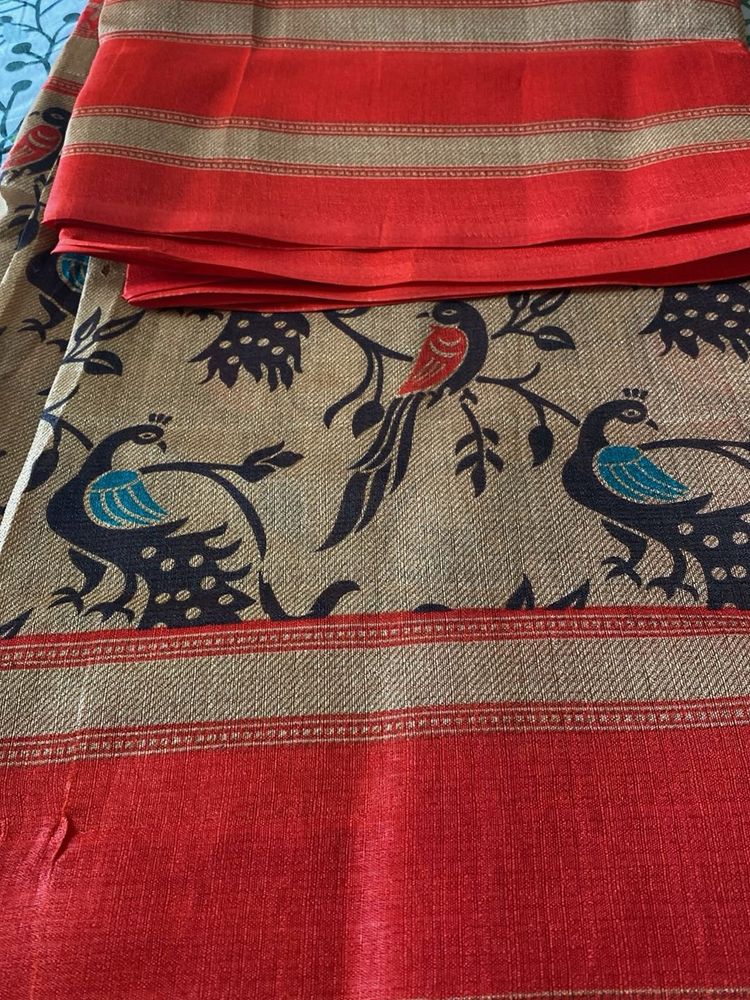 Stunning Peacock Print Saree