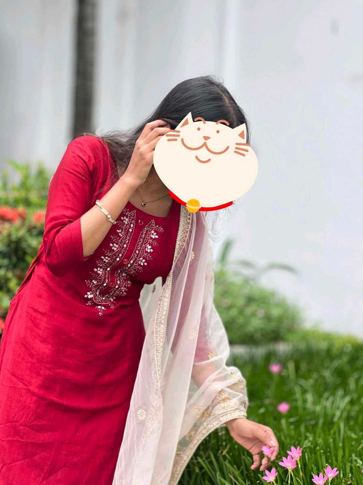 Elegant Red Kurta❤️