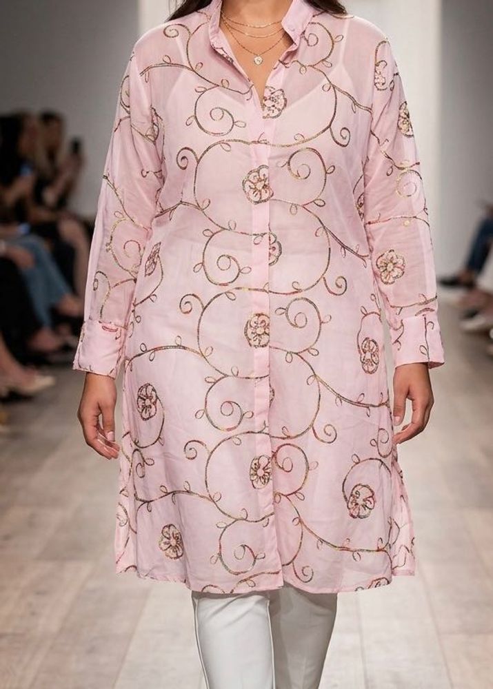Pink embroidery Kurta