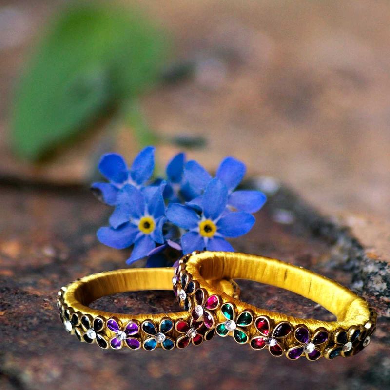 Multi Color Kundan Bangles