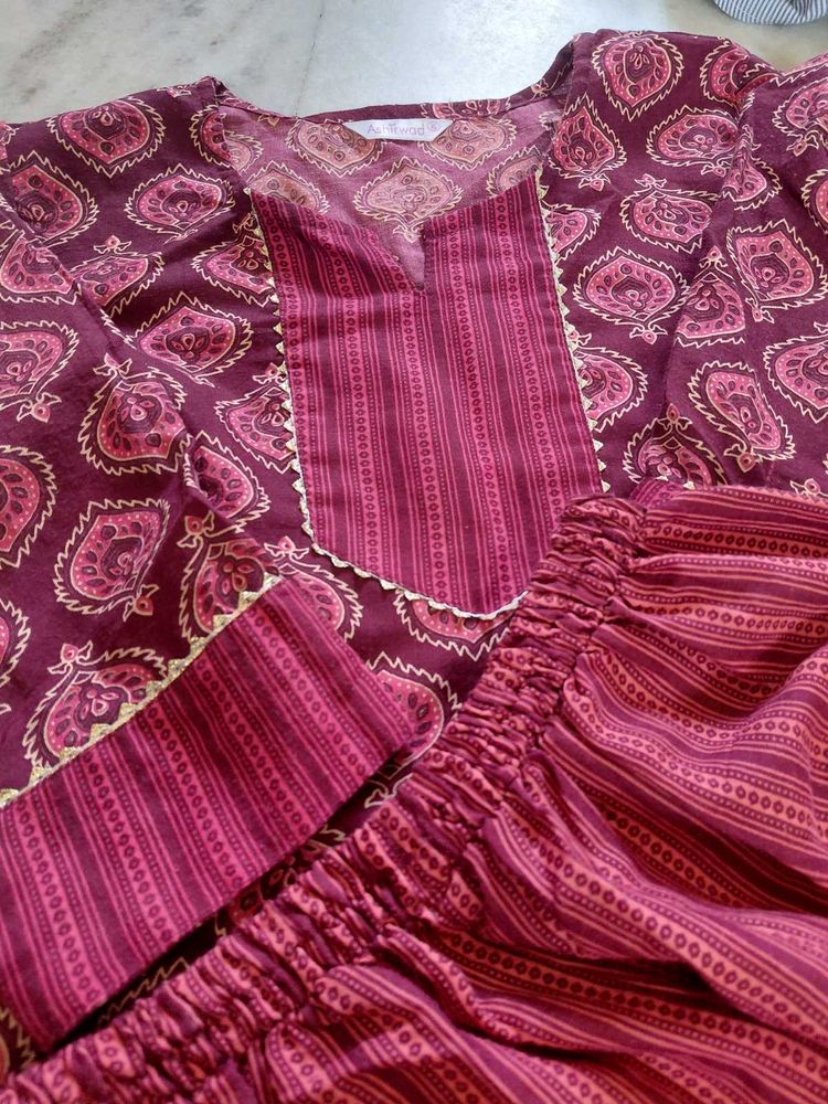 Maroon Ethnic Kurta Set