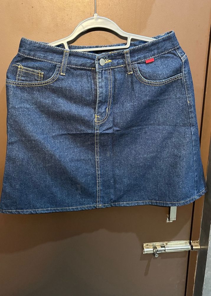 Classic Blue Denim Mini Skirt