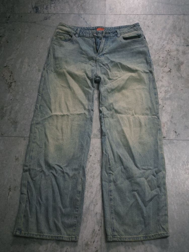 Unisex Vintage Wash  Baggy Jeans