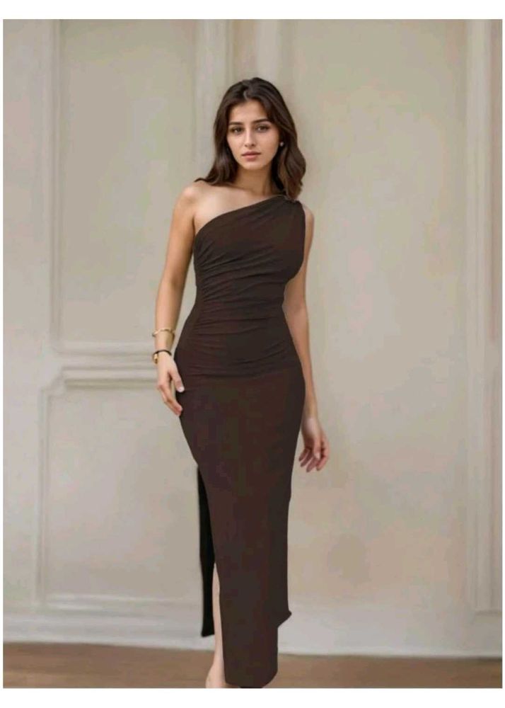 Chic One-Shoulder Ruched Maxi Dress