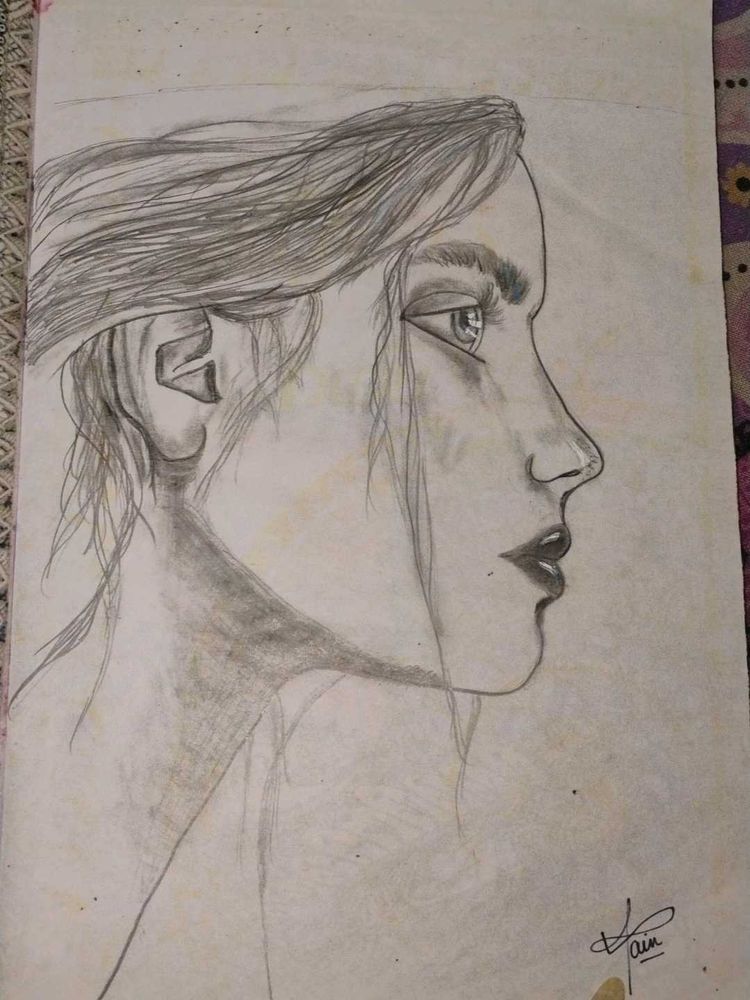 Pencil Sketch of a Woman's Profile