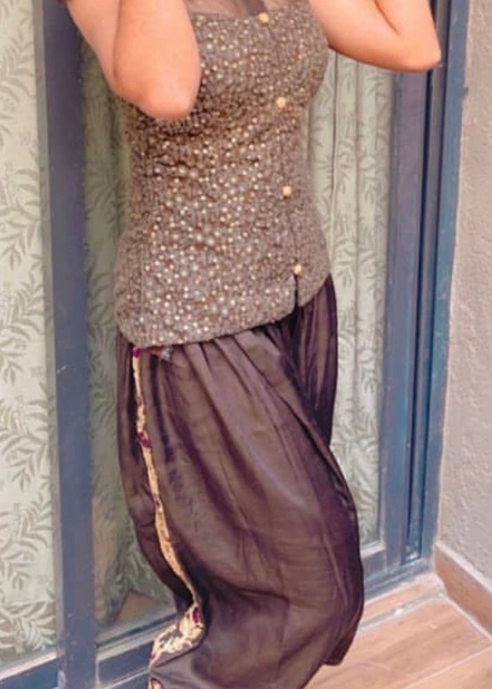 Brown Indo-Western Dhoti Set | Festive Wear