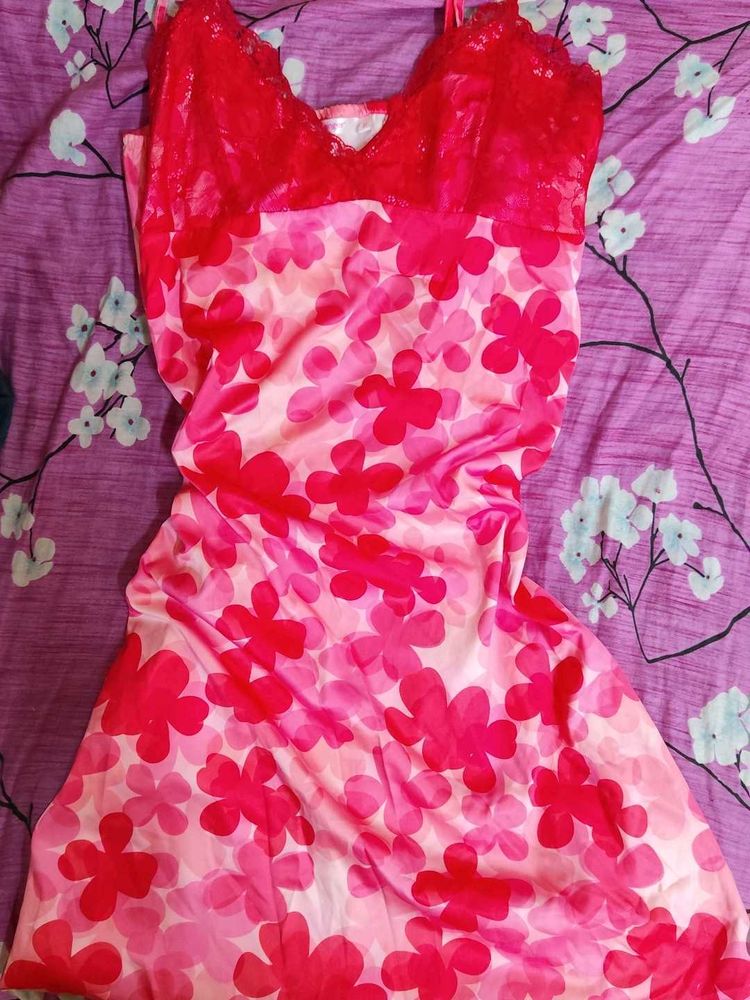 Lacey mini satin dress