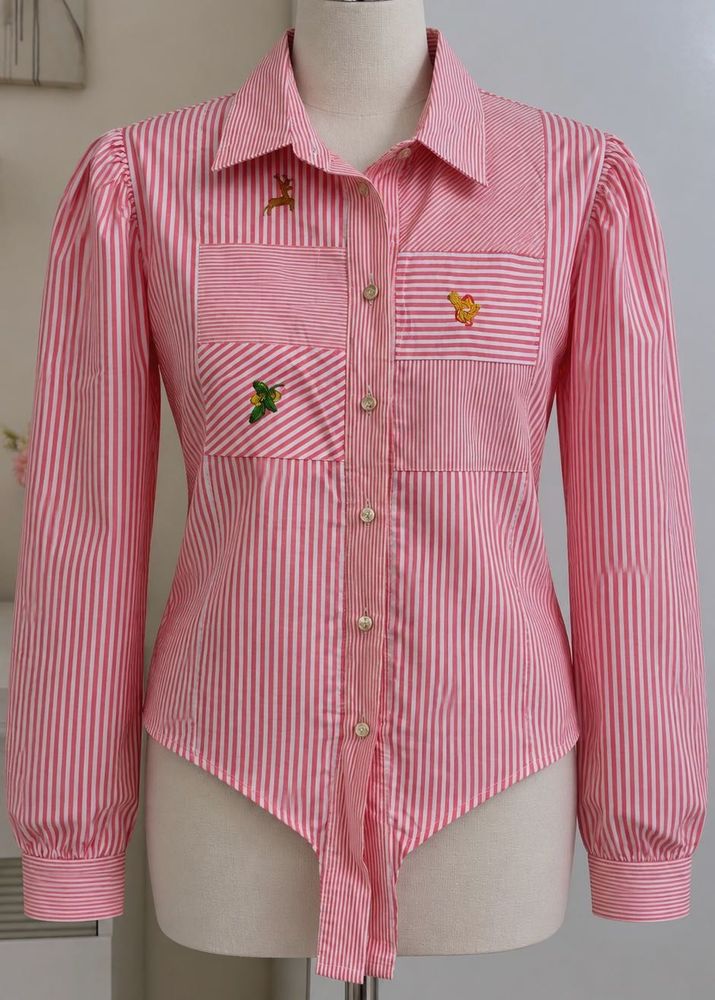 Charming Pink Striped Button-Up Shirt