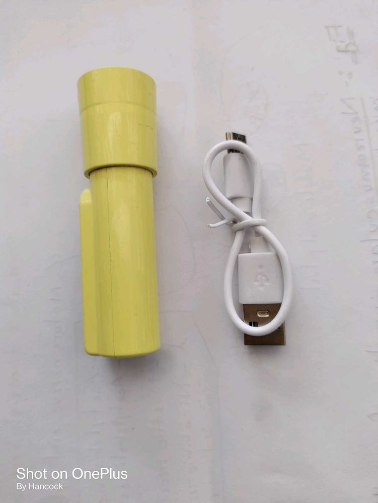 Yellow Rechargeable Mini Flashlight