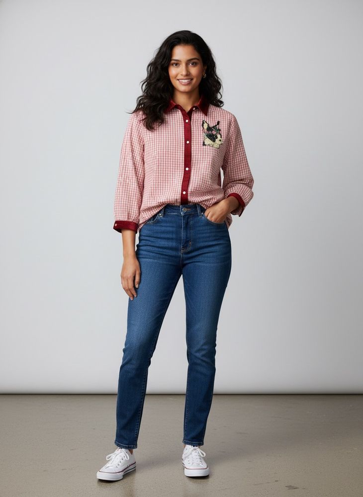 Vintage Style Checkered Button-Up Shirt