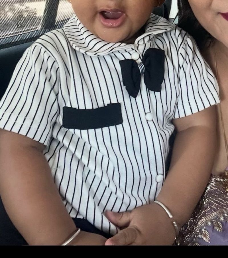 Cute Striped Baby Romper