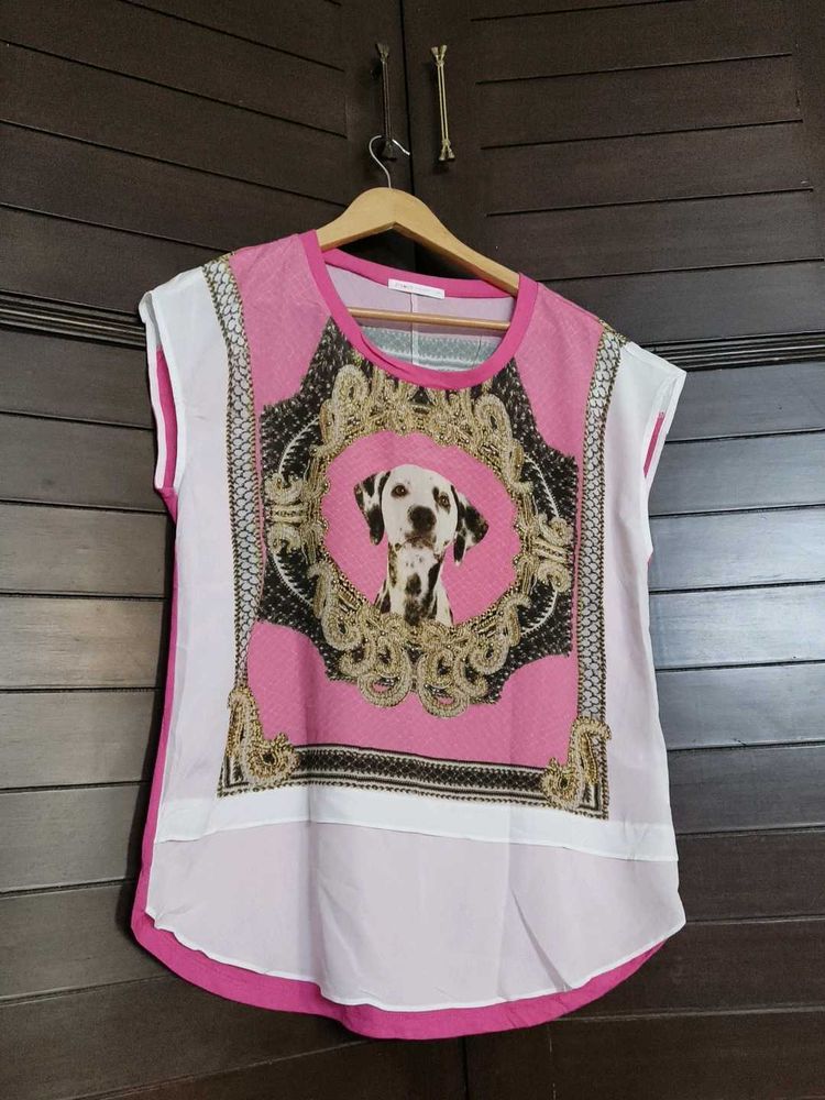 Cute Dalmatian Dog Print Top