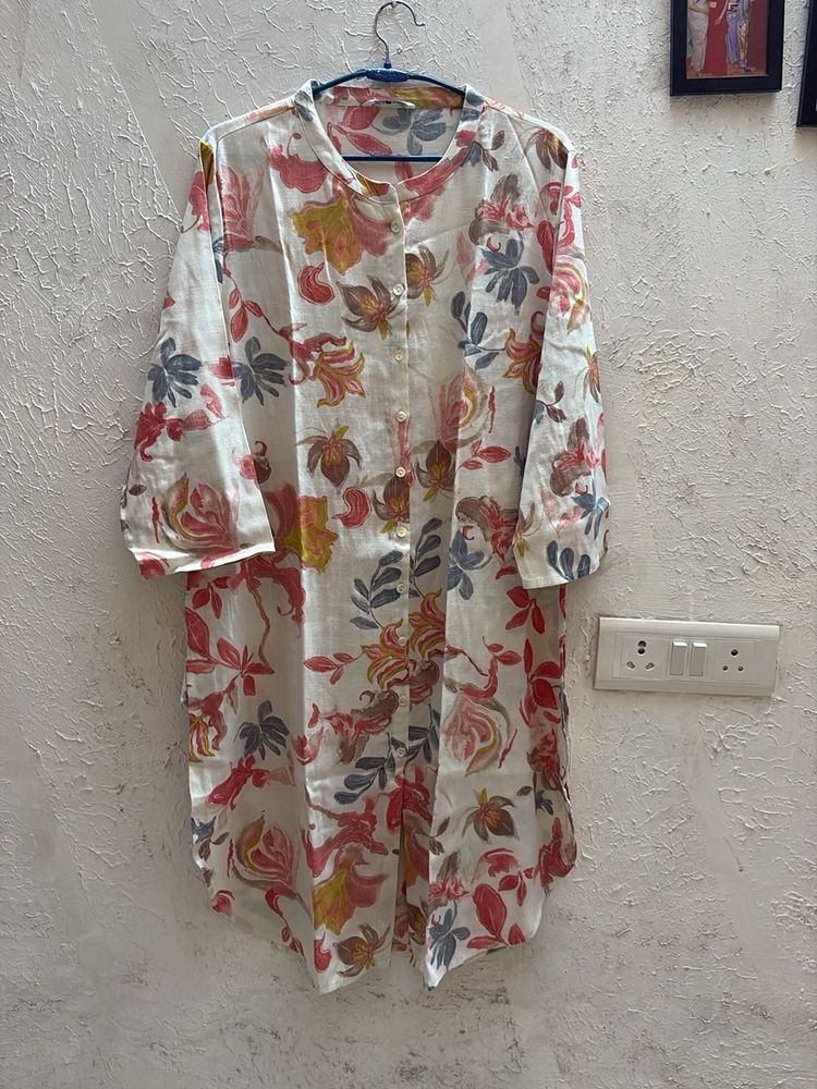 Floral Print Cotton Kurta